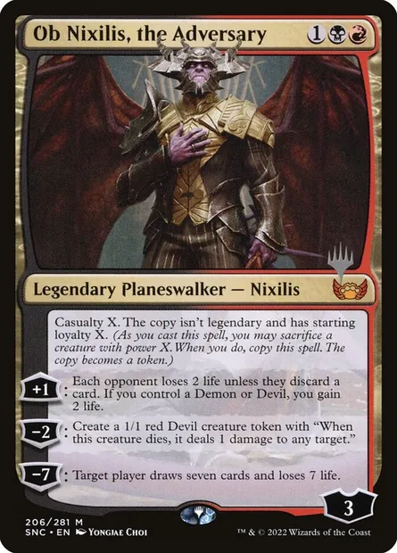 Ob Nixilis, l'Adversaire, carte Magic PSNC 206p — extension Streets of New Capenna Promos