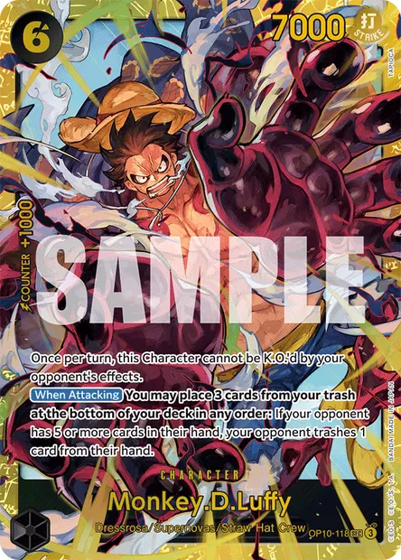 Monkey.D.Luffy, One Piece card OP10-118 — ROYAL BLOOD set