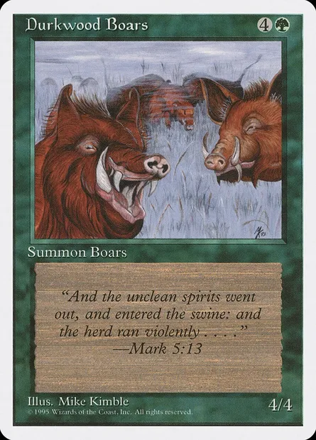Durkwood Boars, Magic card 4ED 241 — Fourth Edition set