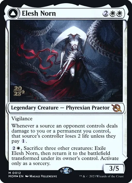 Elesh Norn // Les Gravures d'argent, carte Magic PMOM 12s — extension March of the Machine Promos
