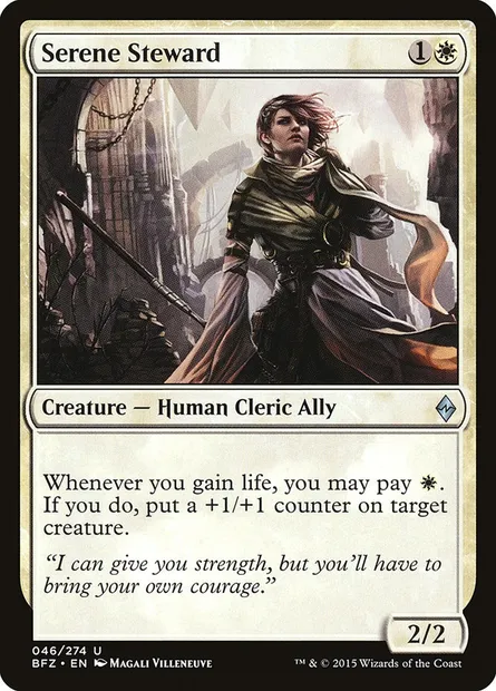 Serene Steward, Magic card BFZ 46 — Battle for Zendikar set