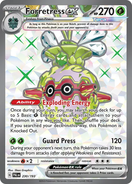 Forretress ex, Pokémon card PAL 230 — Paldea Evolved set