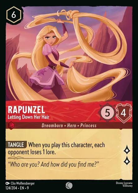 Rapunzel - Letting Down Her Hair, Disney Lorcana card CH9-124 — Fabled set