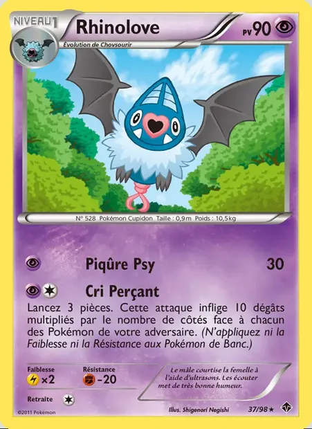 Rhinolove, carte Pokémon EPO 37 — extension Pouvoirs Émergents