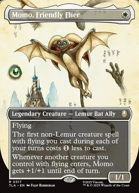 Momo, volant amical, carte Magic TLA 317 — extension Avatar: The Last Airbender