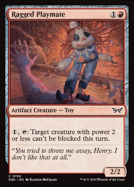 Ragged Playmate, Magic card DSK 150 — Duskmourn: House of Horror set