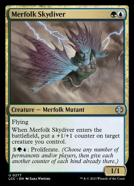 Merfolk Skydiver, Magic card LCC 277 — The Lost Caverns of Ixalan Commander set