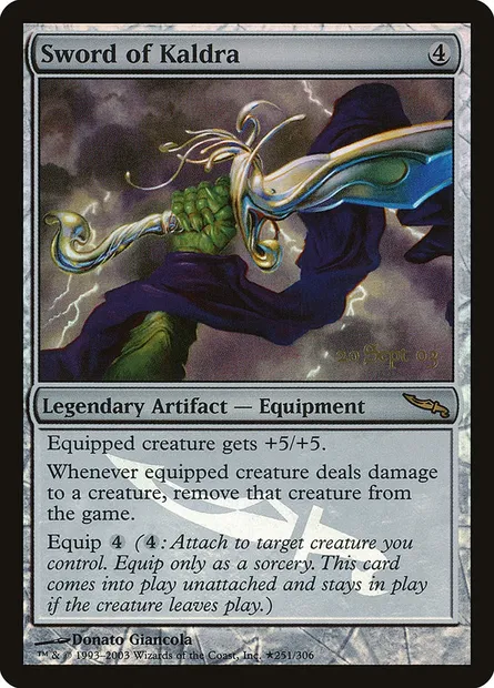 Épée de Kaldra, carte Magic PMRD 251★ — extension Mirrodin Promos