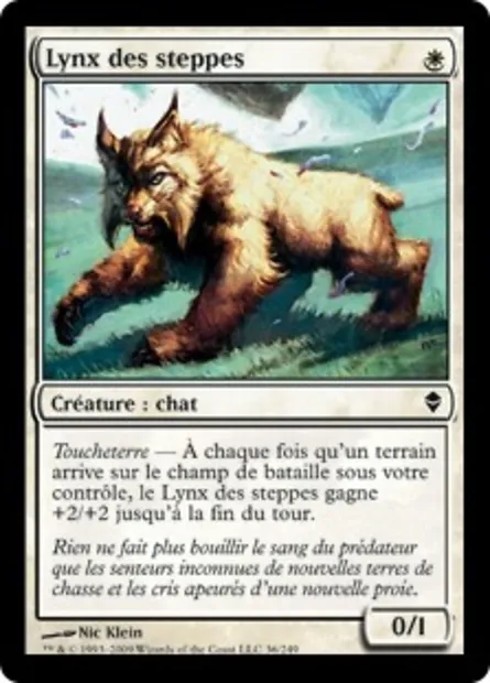 Lynx des steppes, carte Magic ZEN 36 — extension Zendikar