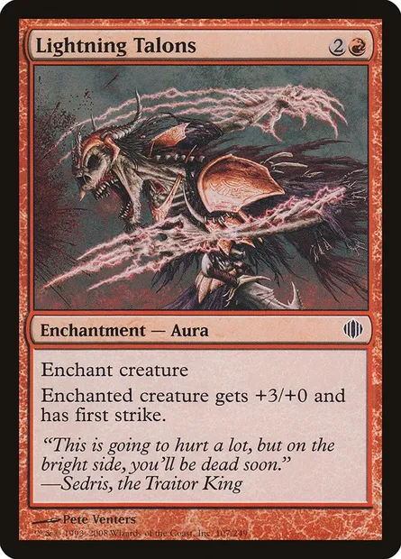 Lightning Talons, Magic card ALA 107 — Shards of Alara set