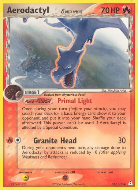 Aerodactyl δ, Pokémon card HP 35 — Holon Phantoms set