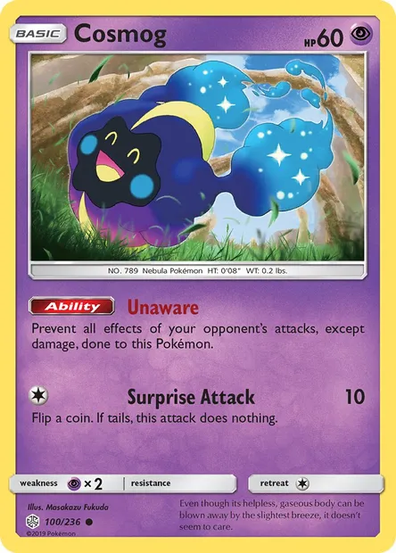 Cosmog, Pokémon card CEC 100 — Cosmic Eclipse set