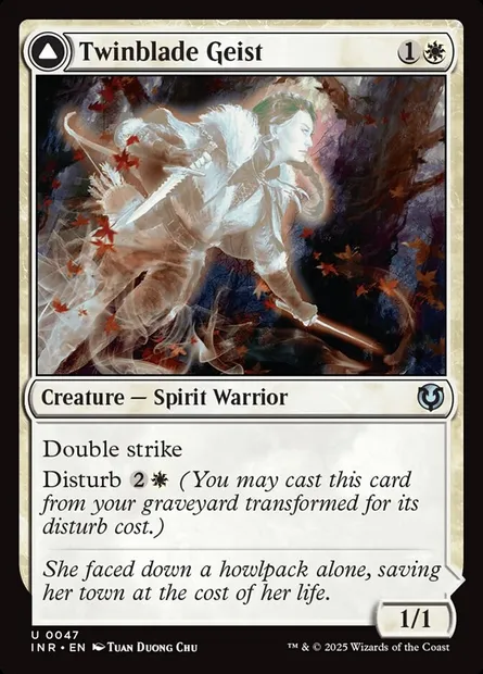 Twinblade Geist // Twinblade Invocation, Magic card INR 47 — Innistrad Remastered set