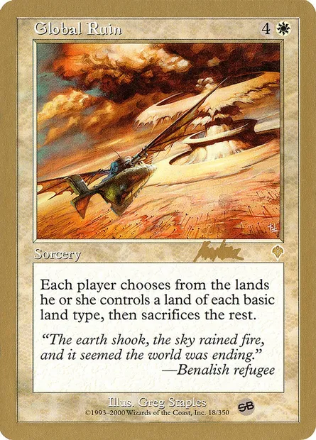 Destruction globale, carte Magic WC02 bk18sb — extension World Championship Decks 2002