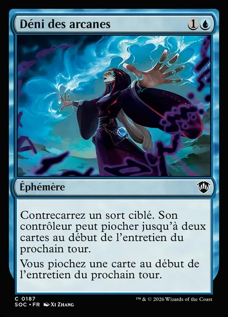 Déni des arcanes, carte Magic SOC 187 — extension Secrets of Strixhaven Commander