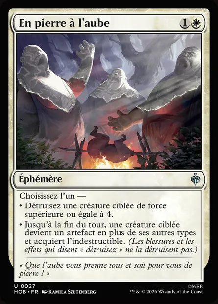 En pierre à l'aube, carte Magic HOB 27 — extension The Hobbit