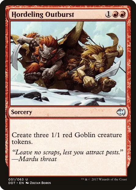 Hordeling Outburst, Magic card DDT 51 — Duel Decks: Merfolk vs. Goblins set