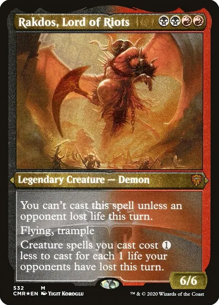 Rakdos, Lord of Riots, Magic card CMR 532 — Commander Legends set