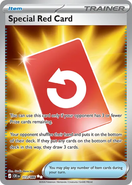 Special Red Card, Pokémon card CRI 113 — Chaos Rising set