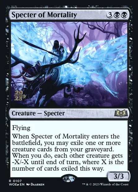 Specter of Mortality, Magic card PWOE 107s — Wilds of Eldraine Promos set