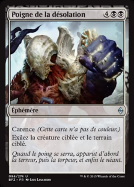 Poigne de la désolation, carte Magic BFZ 94 — extension La bataille de Zendikar