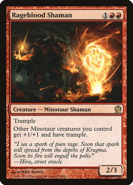 Rageblood Shaman, Magic card THS 138 — Theros set