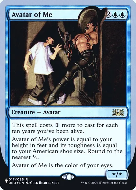 Avatar of Me, Magic card ULST 12 — The List (Unfinity Foil Edition) set