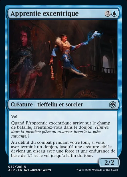 Apprentie excentrique, carte Magic AFR 57 — extension Forgotten Realms: Aventures dans les Royaumes Oubliés