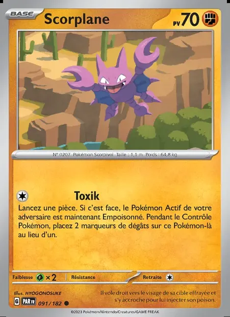 Scorplane, carte Pokémon PAR 091 — extension Faille Paradoxe