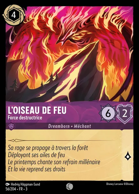 L'Oiseau de Feu - Force destructrice, carte Disney Lorcana CH3-056 — extension Les Terres d'Encres