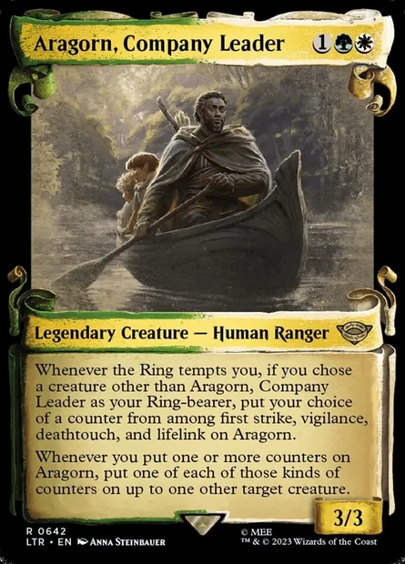 Aragorn, chef de la compagnie, carte Magic LTR 642 — extension Le Seigneur des Anneaux : chroniques de la Terre du Milieu