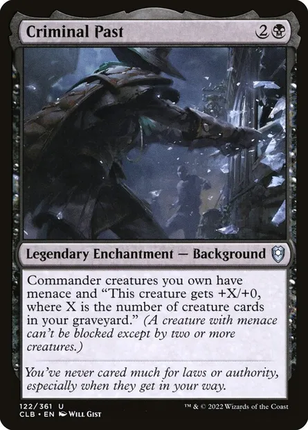 Criminal Past, Magic card CLB 122 — Commander Legends: Battle for Baldur's Gate set