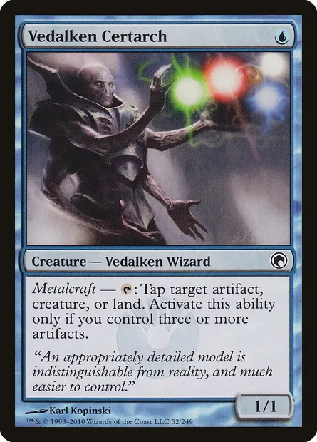 Vedalken Certarch, Magic card SOM 52 — Scars of Mirrodin set