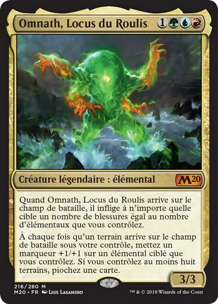 Omnath, Locus du Roulis, carte Magic M20 216 — extension Core Set 2020
