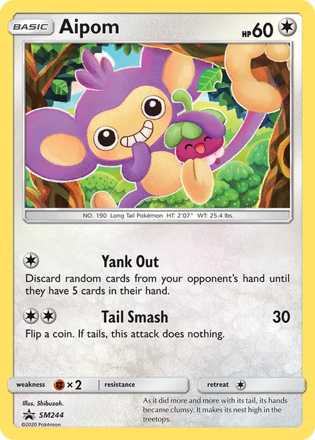 Aipom, Pokémon card SM 244 — SM Black Star Promos set