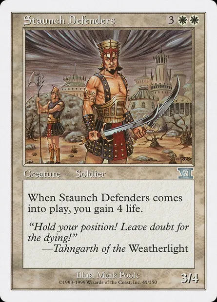 Défenseurs inébranlables, carte Magic 6ED 45 — extension Classic Sixth Edition
