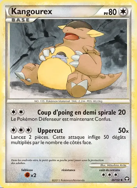 Kangourex, carte Pokémon TM 36 — extension Triomphant