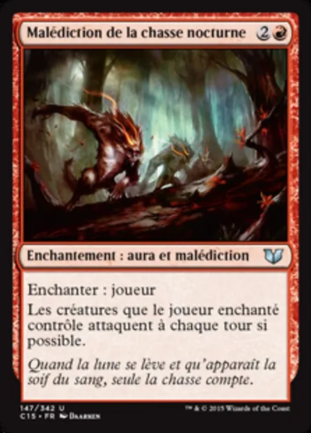 Malédiction de la chasse nocturne, carte Magic C15 147 — extension Commander 2015