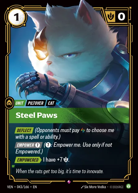 Steel Paws, carte Riftbound VEN 043 — extension Vendetta