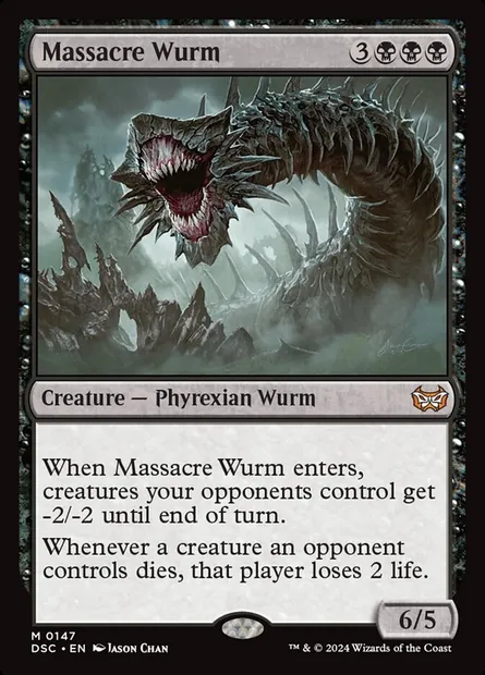 Massacre Wurm, Magic card DSC 147 — Duskmourn: House of Horror Commander set