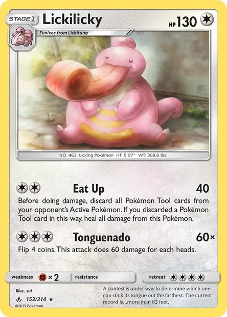 Lickilicky, Pokémon card UNB 153 — Unbroken Bonds set