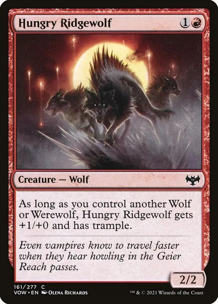 Hungry Ridgewolf, Magic card VOW 161 — Innistrad: Crimson Vow set