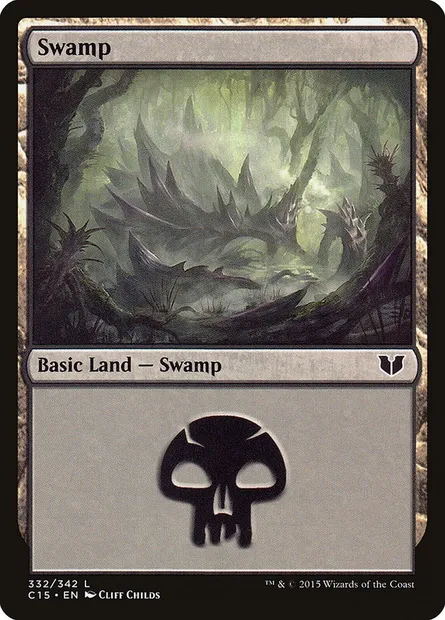Swamp, Magic card C15 332 — Commander 2015 set