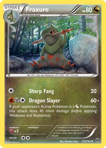 Fraxure, Pokémon card BKT 110 — BREAKthrough set