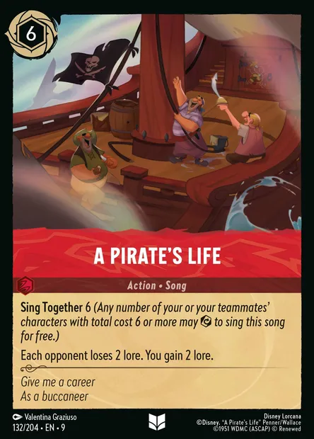 A Pirate's Life, Disney Lorcana card CH9-132 — Fabled set