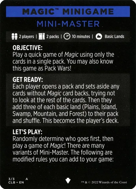 Mini-Master // Mini-Master (cont'd), Magic card MCLB 3 — Commander Legends: Battle for Baldur's Gate Minigames set