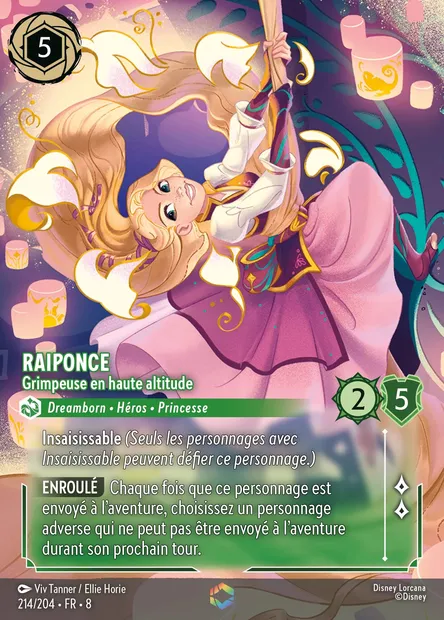Raiponce - Grimpeuse en haute altitude, carte Disney Lorcana CH8-214 — extension Le Règne de Jafar