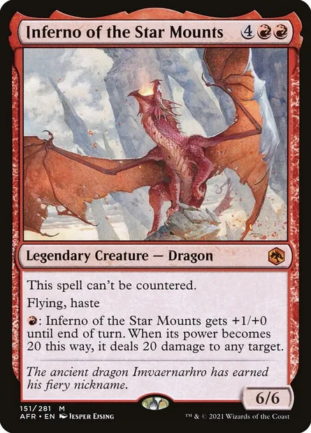Inferno of the Star Mounts, Magic card AFR 151 — Adventures in the Forgotten Realms set
