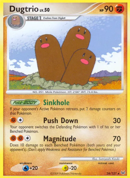 Dugtrio, Pokémon card PL 24 — Platinum set