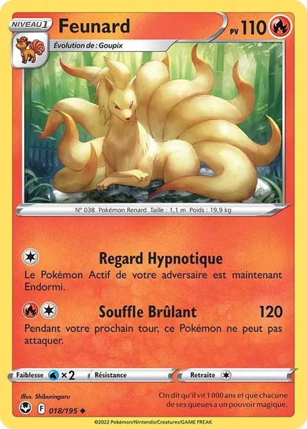 Feunard, carte Pokémon SIT 018 — extension Tempête Argentée
